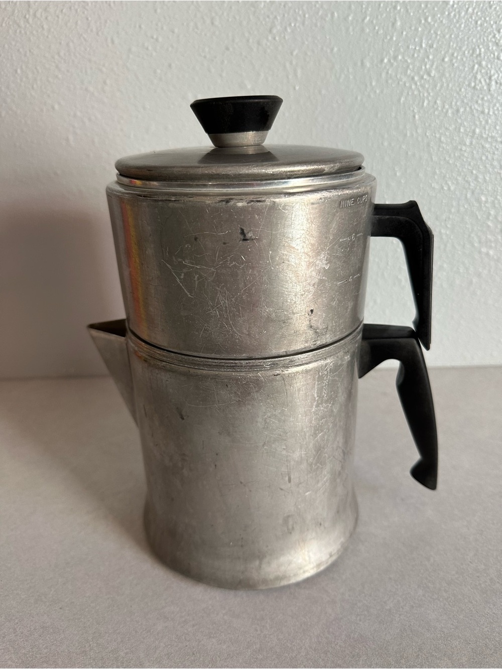 Vintage Aluminum 9 Cup coffee Drip-o-lator  MIRRO USA 4 Piece -M 0829